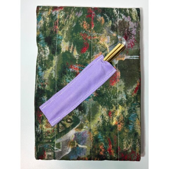 Handmade Quilted Fabric Steno Pad 6"x9" Holder Top Spiral Bound Gift - Picture 3 of 5